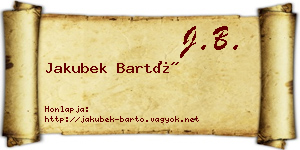 Jakubek Bartó névjegykártya